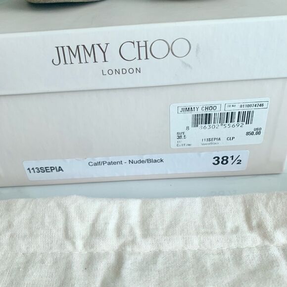 Jimmy Choo Nude/Black Sepia Platform Pumps - Picture 8 of 13